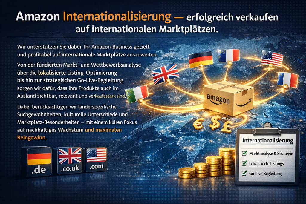 Wir betreuen unsere Kunden auch auf Internationalen Amazon Marktplätzen