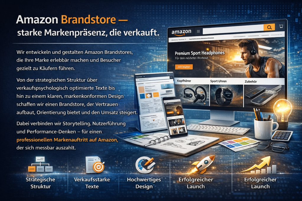 AMZ Scalable erstellt für Markeninhaber einen Brandstore und erzählt eine professionelle Markengeschichte
