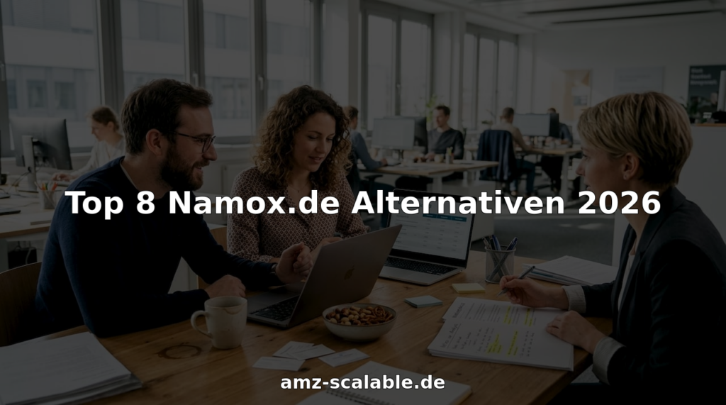 Ein Geschäftsteam prüft verschiedene Alternativen zu Amazon-Agenturen.